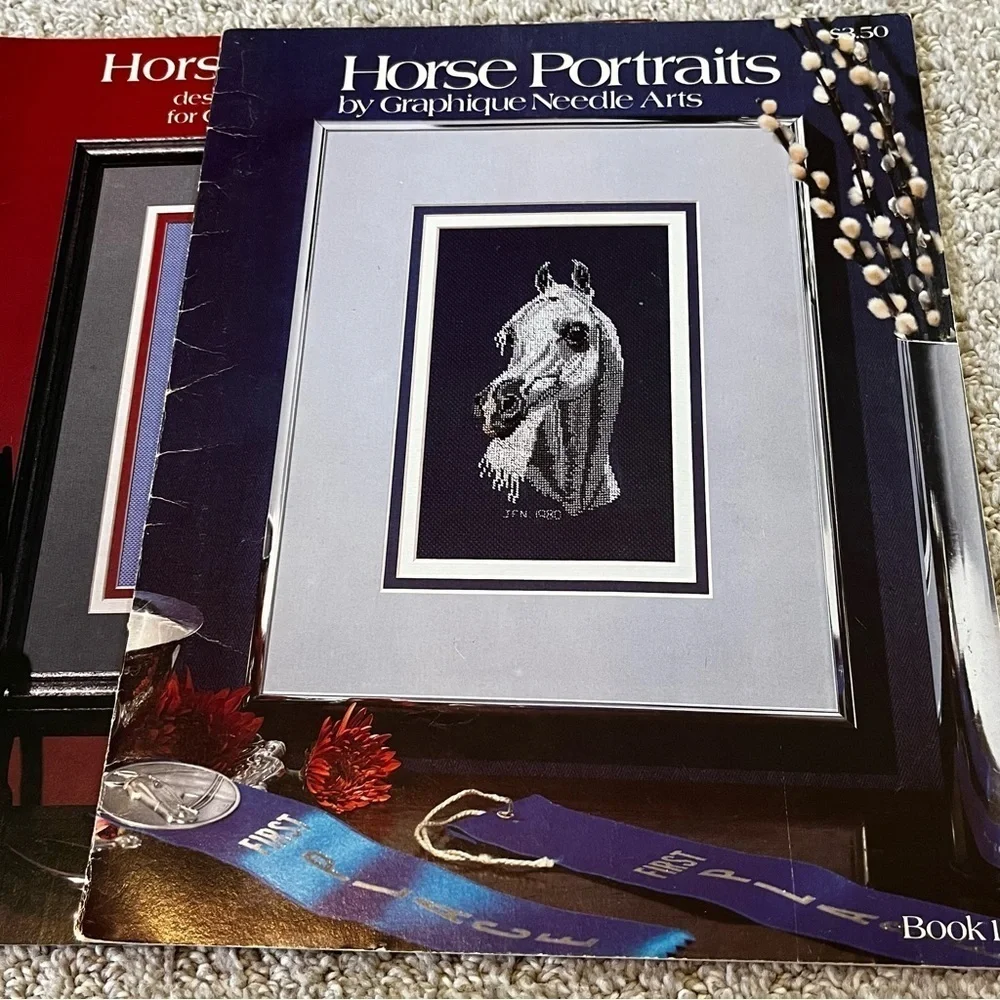 Horses Ponies Stallion Sporting Masters Needlework Chart Jumper Runner Lot 4x